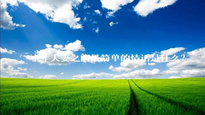 中年夫妻之间最简单的情话是什么？