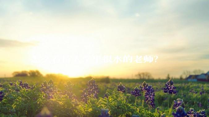 怎么看待大学里很水的老师？